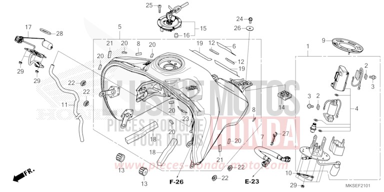 KRAFTSTOFFTANK/KRAFTSTOFFPUMPE (2) von Africa Twin Mechanik DARKNESS BLACK METALLIC (NH463) von 2021